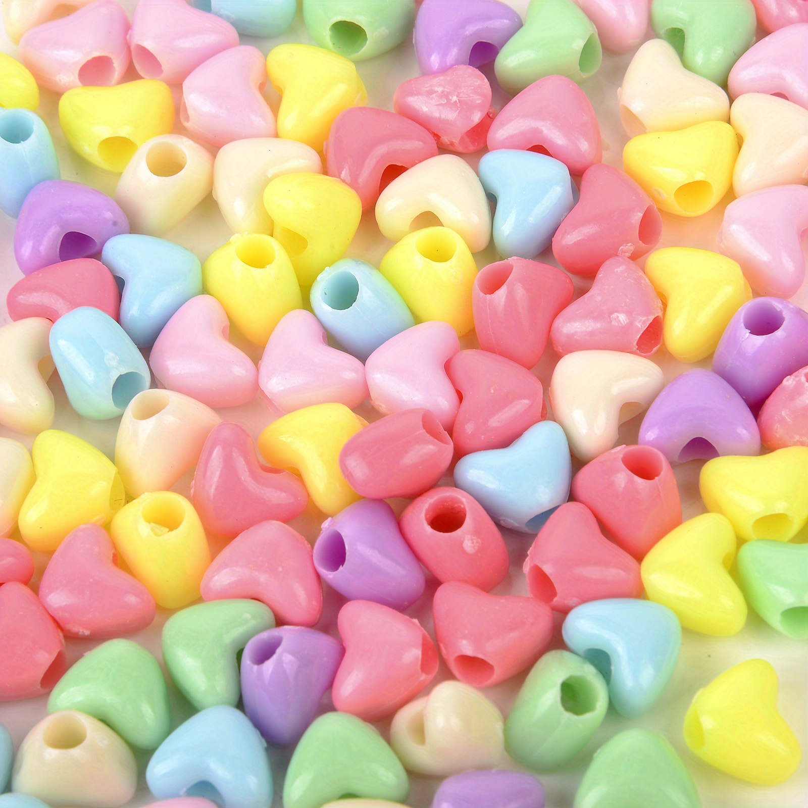 Acrylic Beads Candy Color Heart Star Loose Spacer Beads For - Temu