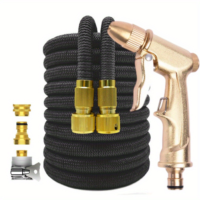 1pc Garden Water Hose Expandable Double Metal Connector High Pressure ...