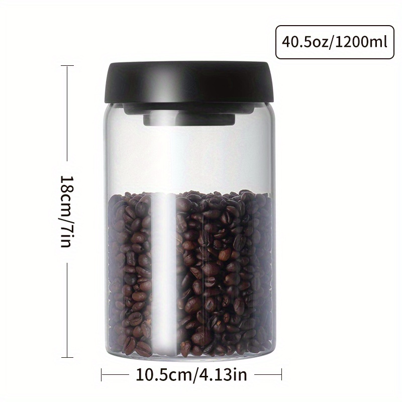 SHIMOYAMA Vacuum Coffee Beans Storage Bottles Airtight Coffee Jar Kitchen  Food Sealed Storage Transparent Glass Tank Container