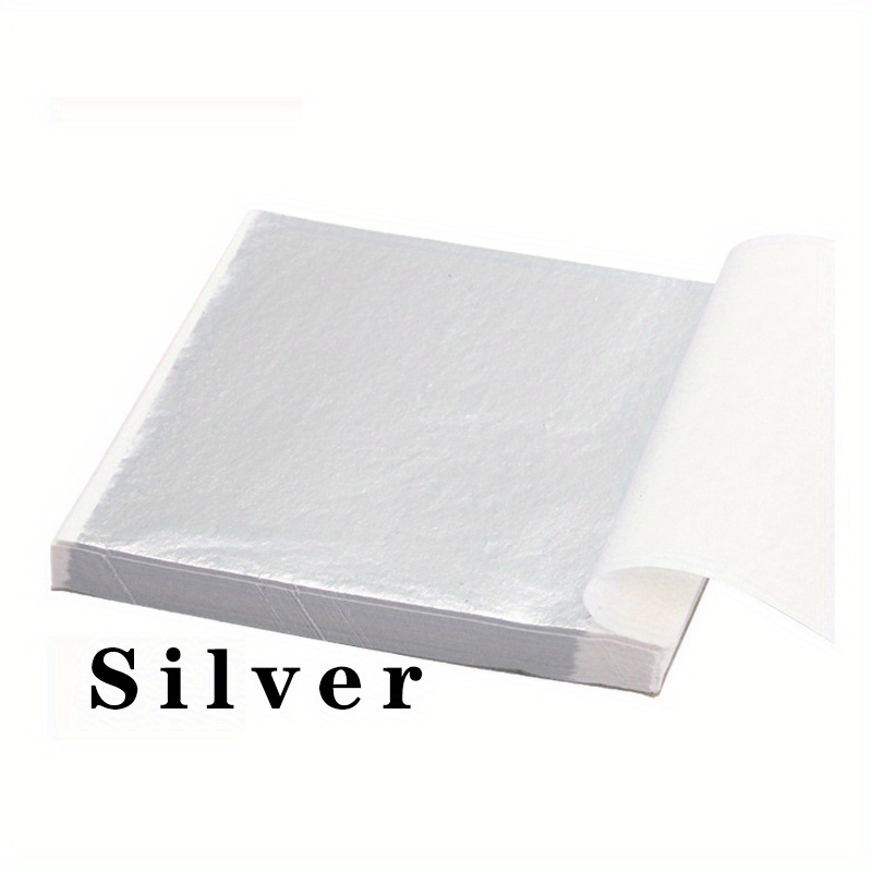 200× Imitation Gold Silver Leaf Sheets Foil Paper for Gilding Craft Art  Decor US