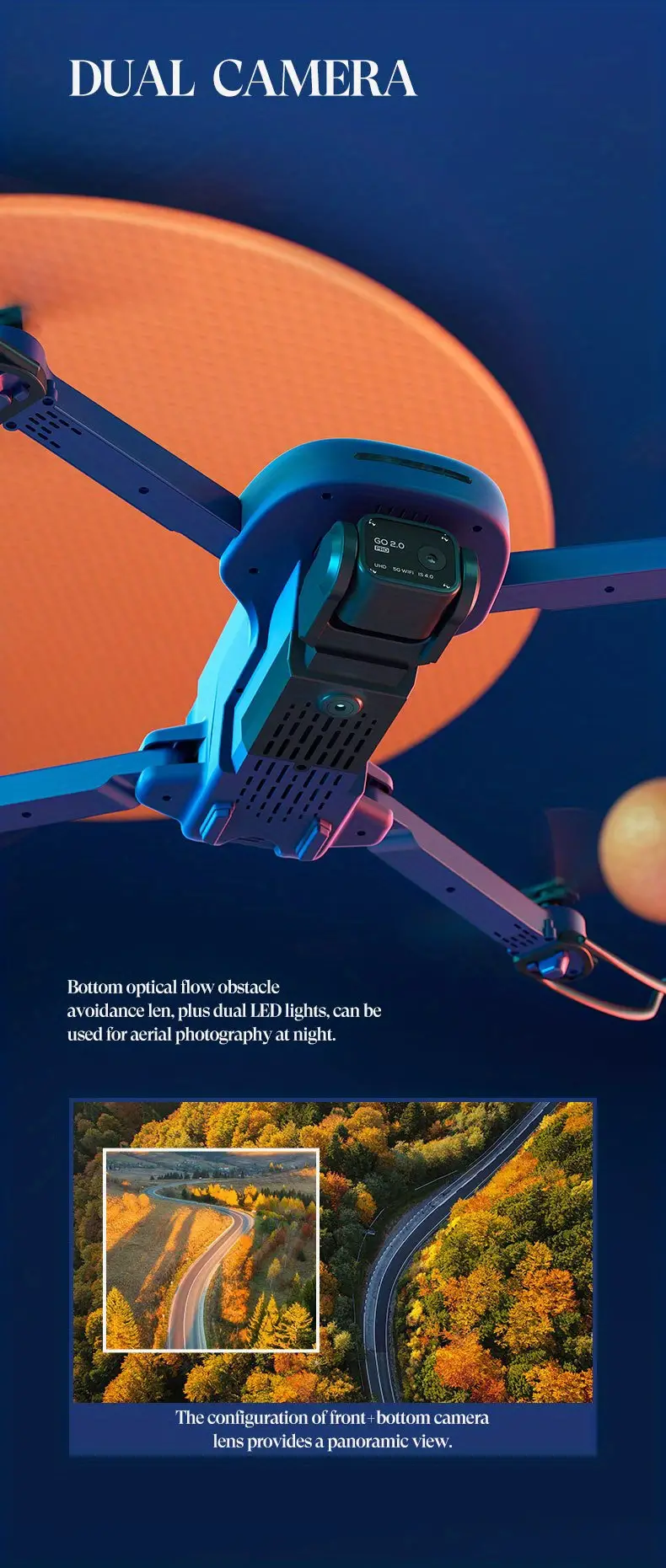drone with eic camera laser obstacle avoidance headless mode optical flow positioning one key return smart follow 5g real time image transmission gesture photography details 6