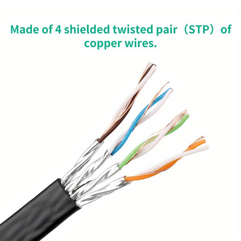 1m Seven Catergories Cat 7 Cable Black 600mhz, 10gbps