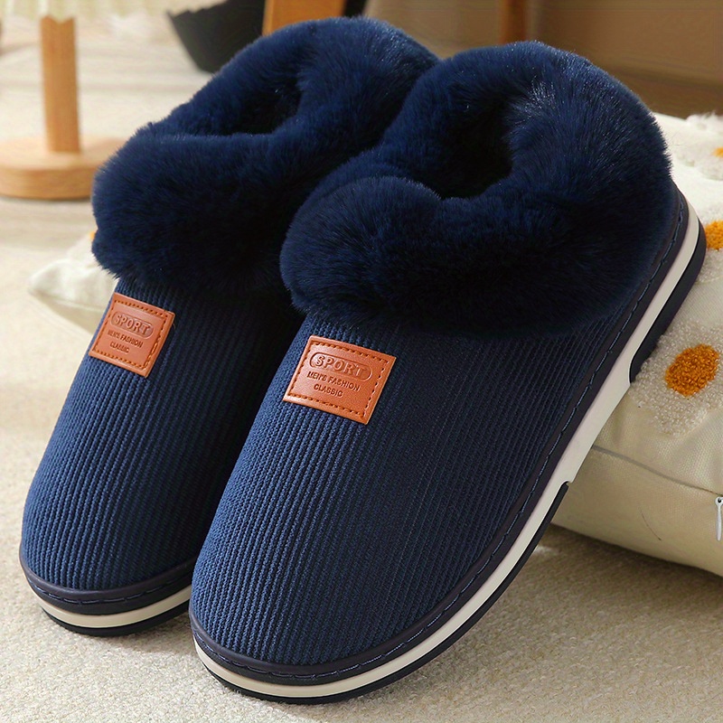 Women's Plush Lined Winter Indoor Slippers Warm & Comfy Slip On Anti skid Slides