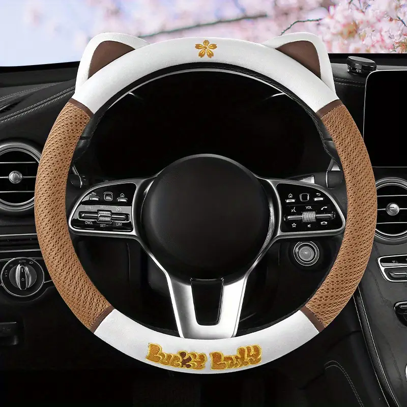 Upgrade Your Ride With A Cute Cat Steering Wheel Cover Soft - Temu