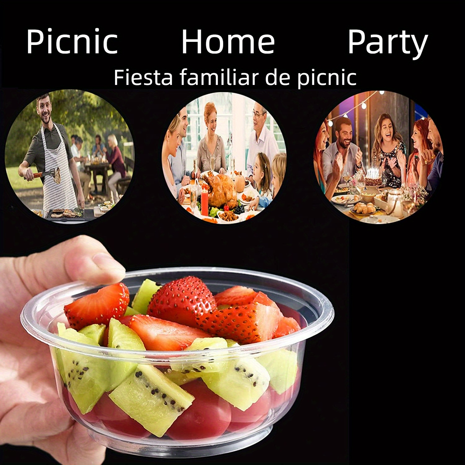 Clear Plastic Bowl, Plastic Salad Bowl, Disposable Service Plastic Bowl,  Container Soup Fruit Lunch Meal Props - Temu