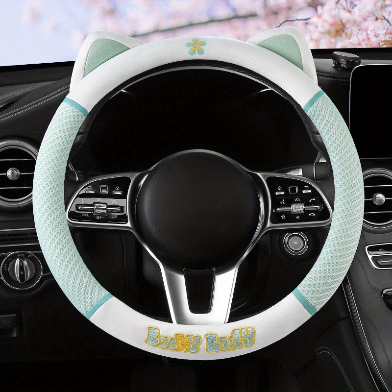 upgrade ride a cute cat steering wheel cover soft fluffy non