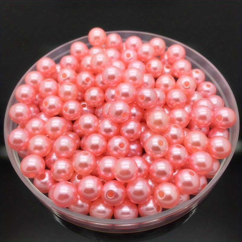 Lot Acrylic Round Shape Beads Imitation Pearls Beads With - Temu