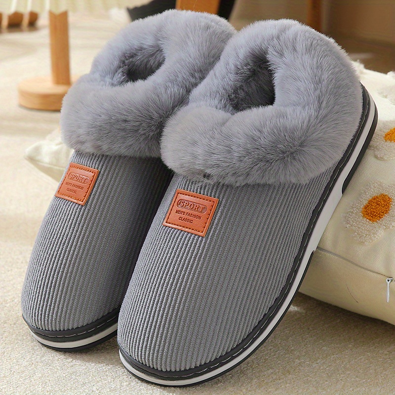 Women's Plush Lined Winter Indoor Slippers Warm & Comfy Slip On Anti skid Slides