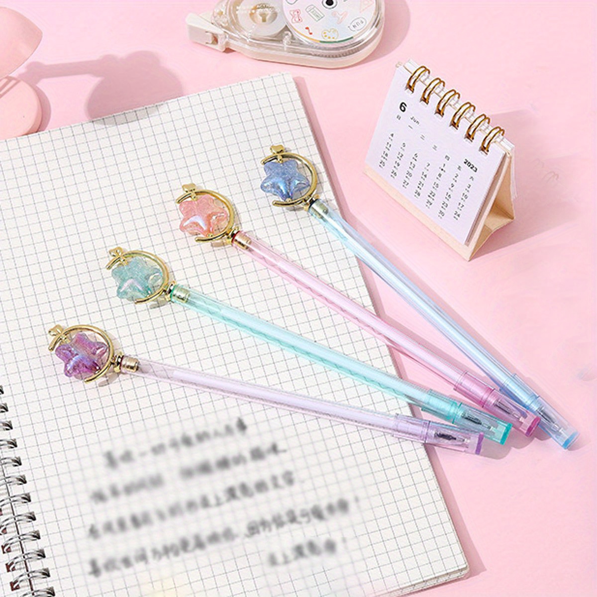 32 Pcs Girls' Unisex Pen Cute Star Pendant Cute Student Learning Stationery  Examination Signature Pen Cheap Kawaii Stationery