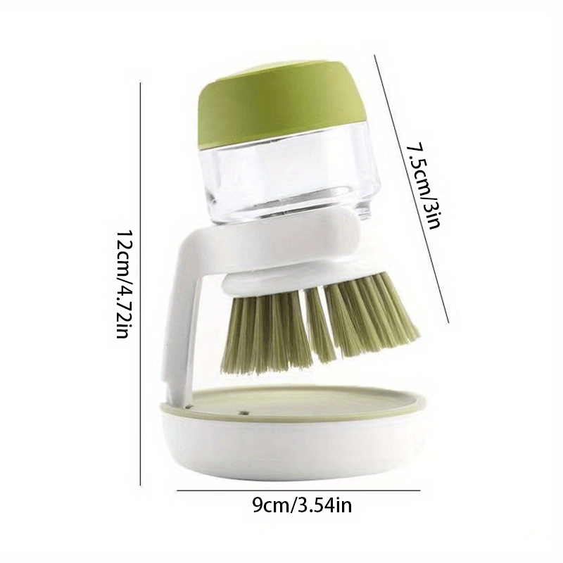 Cenbee Soap Dispensing Dish Brush with 4 Replaceable Heads, Updated No Leaking Soap Dish Scrubber Soap Dispenser, Kitchen Dish Brush with Soap