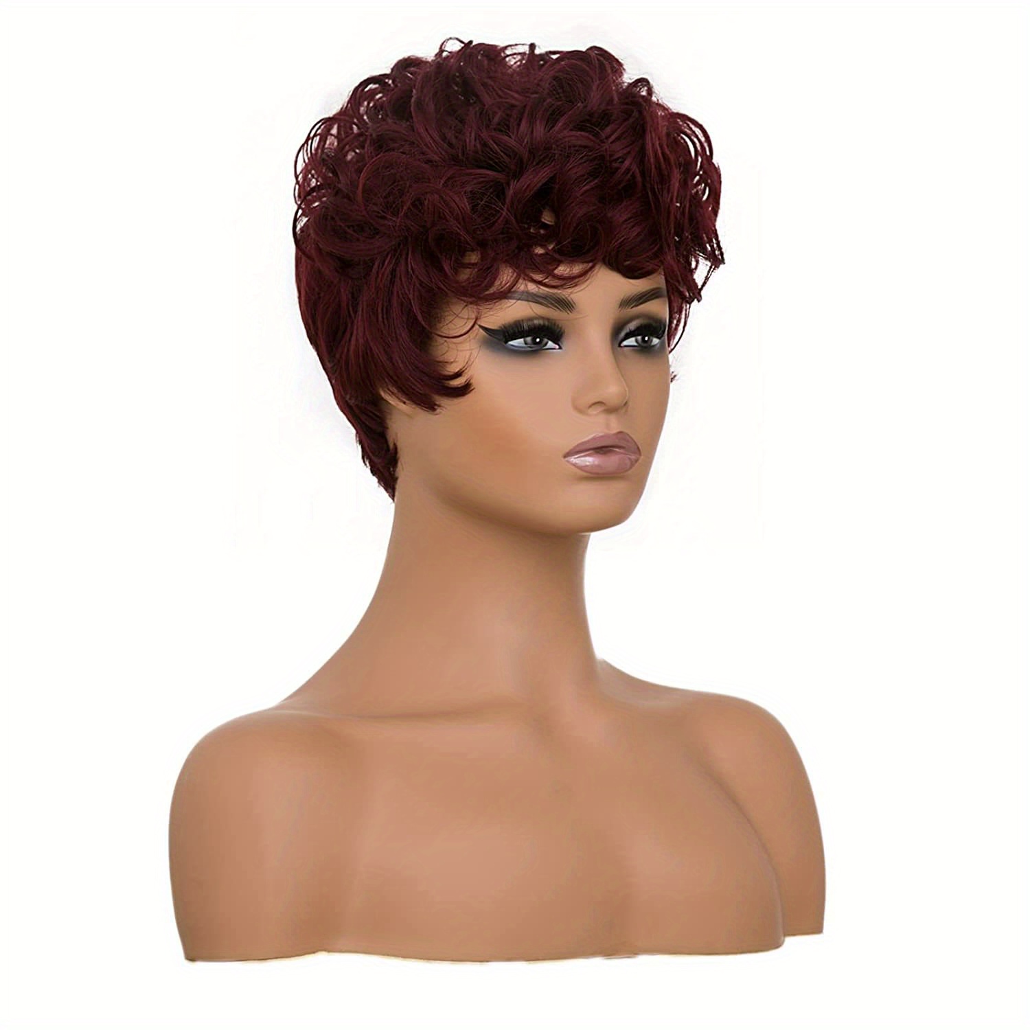 Short Curly Pixie Cut Synthetic Wigs Women Elegant Natural Temu