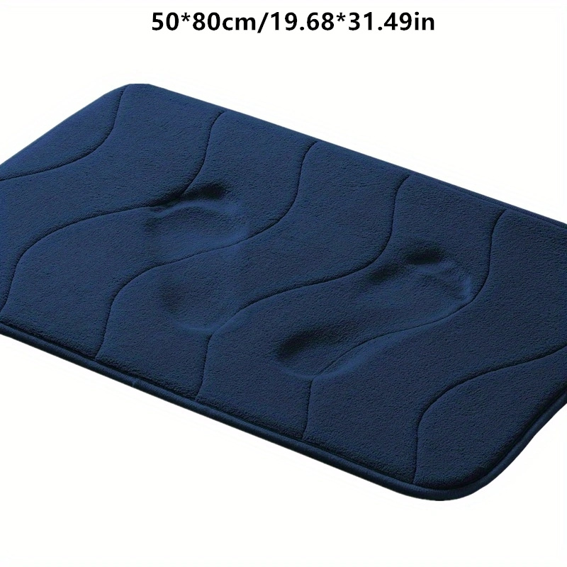 Navy Blue Bathroom Door Mats, Coral Velvet Floor Mats, Memory Foam Bath Mat,  Ultra Soft Non Slip And Absorbent - Temu