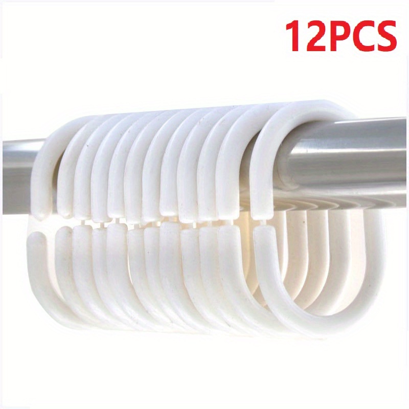 Shower Curtain Plastic Hooks C shaped Curtain Hanging Ring - Temu Canada