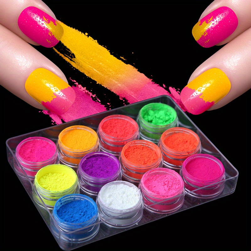 New 6color Neon Pigment Powder Fluorescent Nail Glitter Symphony Chrome  Pearlescent Mica Powder Manicure Paillettes Epoxy Resin Eyeshadow Cosmetic  Pigment - Temu United Arab Emirates