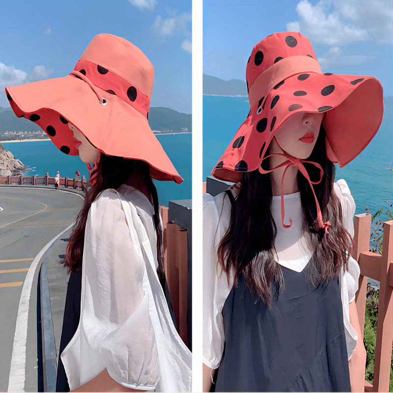 White Polka Dots Pink Bucket Hat for Women Men Summer Fisherman Hat Cute  Fun Beach Hat Travel Sun Cap