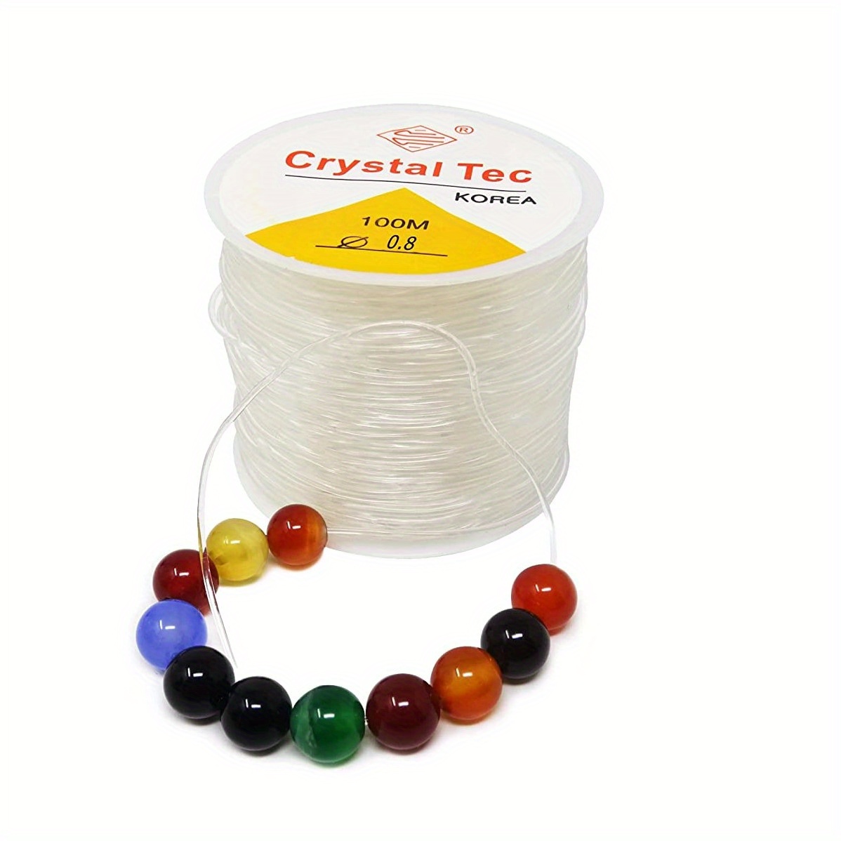 0.8mm*3937.01inch Jewelry Making String, Clear Elastic Beading Threads  Elastic Stretch String For Jewelry Making, Bracelet, Beading, Crystal, Arts  & C
