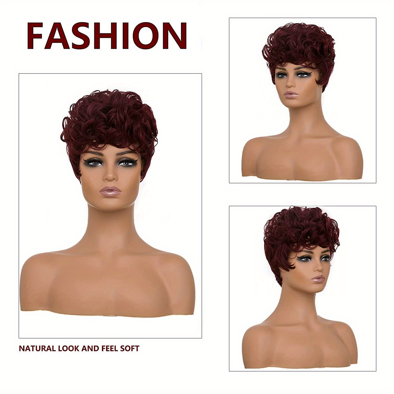 Short Curly Pixie Cut Synthetic Wigs Women Elegant Natural Temu