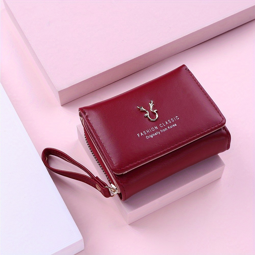 2023 New Women Wallets Fashion Fold PU Leather Top Quality Brand Card  Holder Classic Female Purse Luxury Wallet