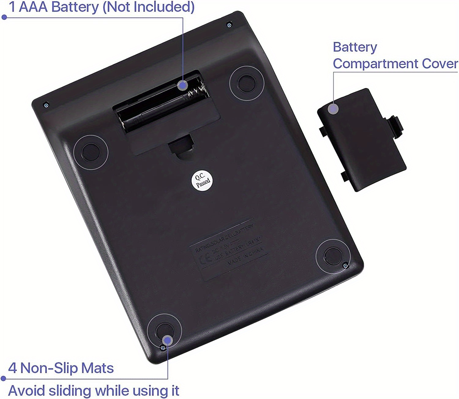 Calculatrice Scientifique 401Funtions, Solaire et Batterie