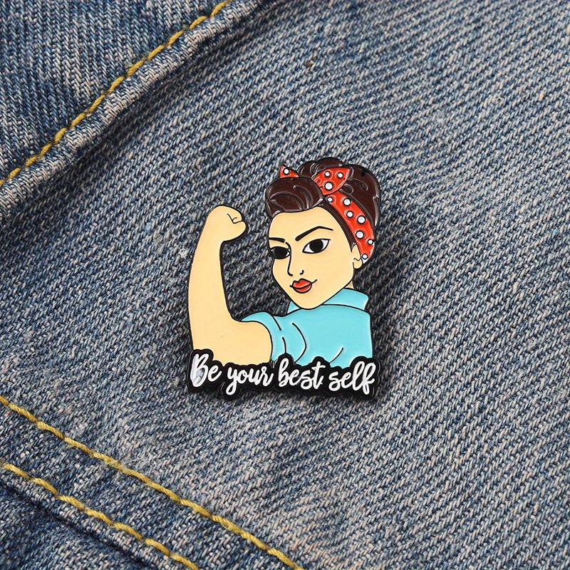 Image of Individualized Creative Brooch English Motivational Short Independent Beyourbestsell Trinkets Brooch
