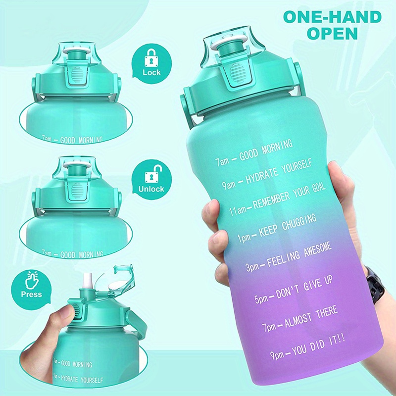 2L Leak-Proof BPA-Free Sport Motivational 3 in 1 Fitness Water