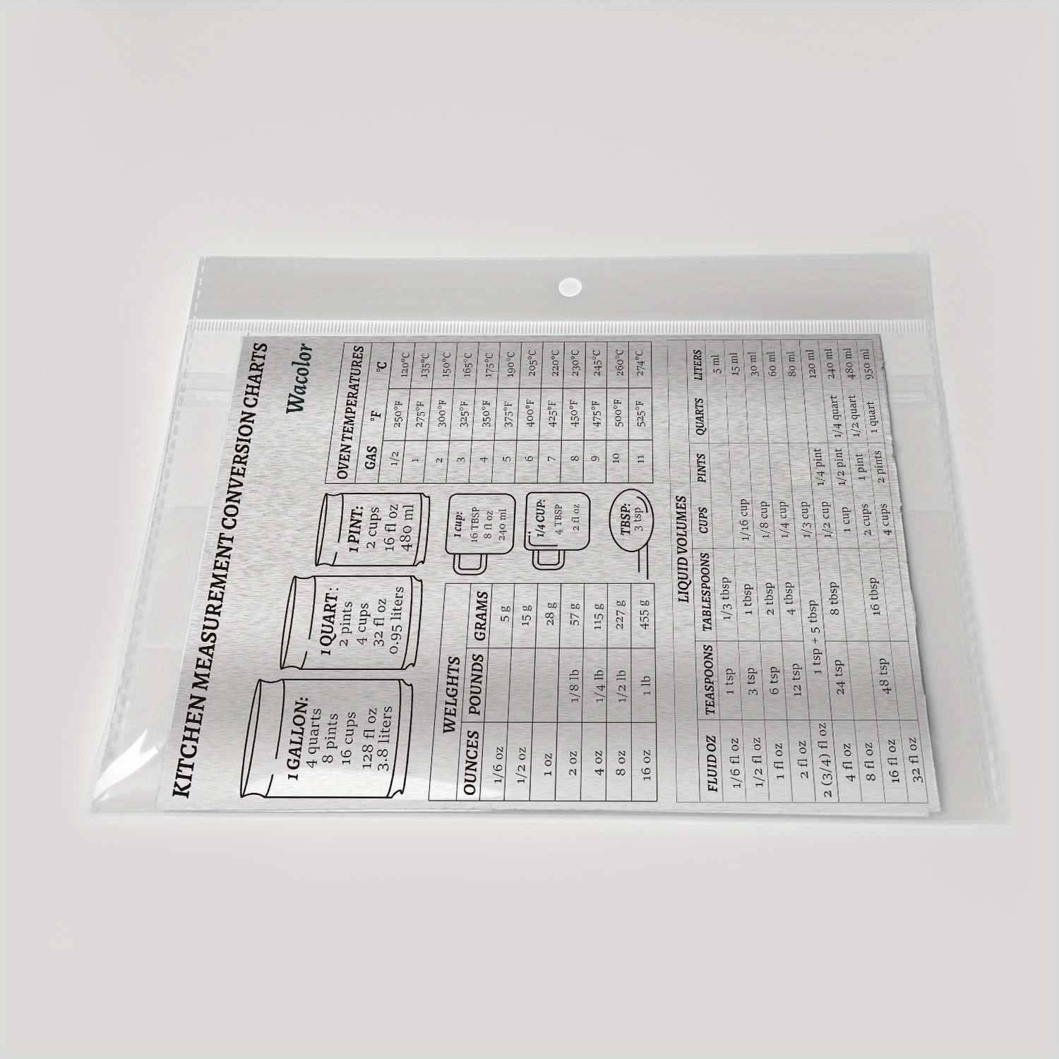 Kitchen Conversion Chart Magnet - Imperial & Metric to Standard Conversion Chart Decor Cooking Measurements for Food - Measuring Weight, Liquid, Tempe