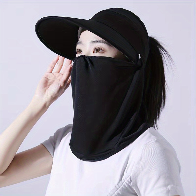 Sun Visor Hat Removable Face Mask Uv Protection Cycling - Temu