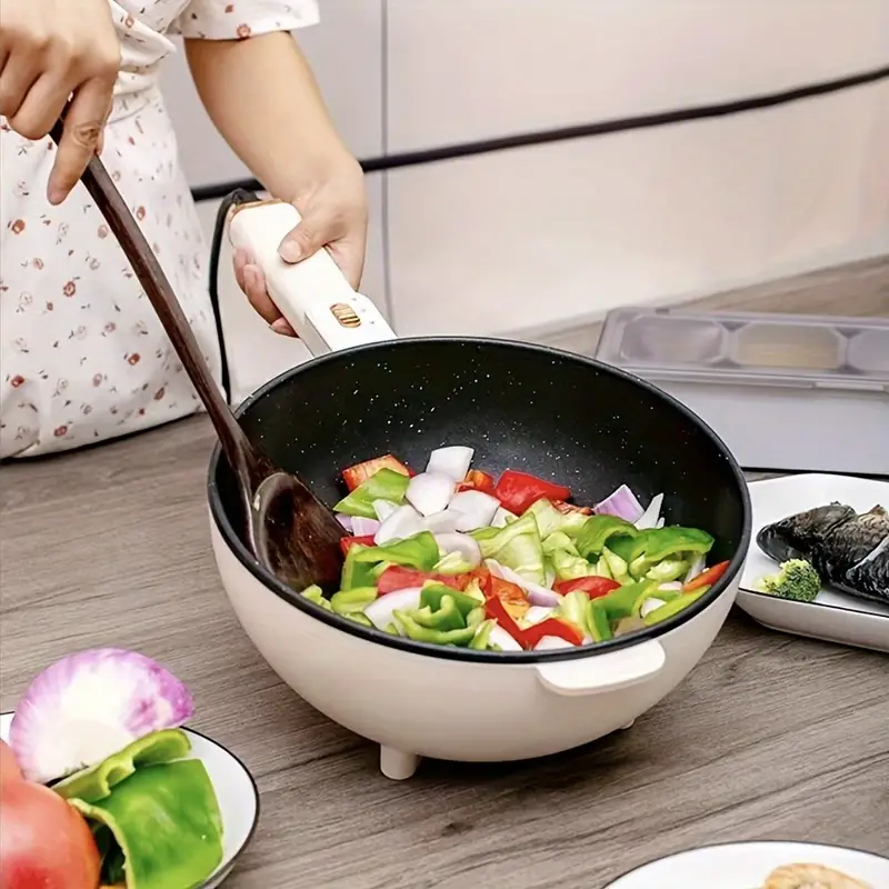 4l large capacity multifunctional electric frying pan all in one non stick pan cookers pot cooker home appliance chafing dish steam details 1