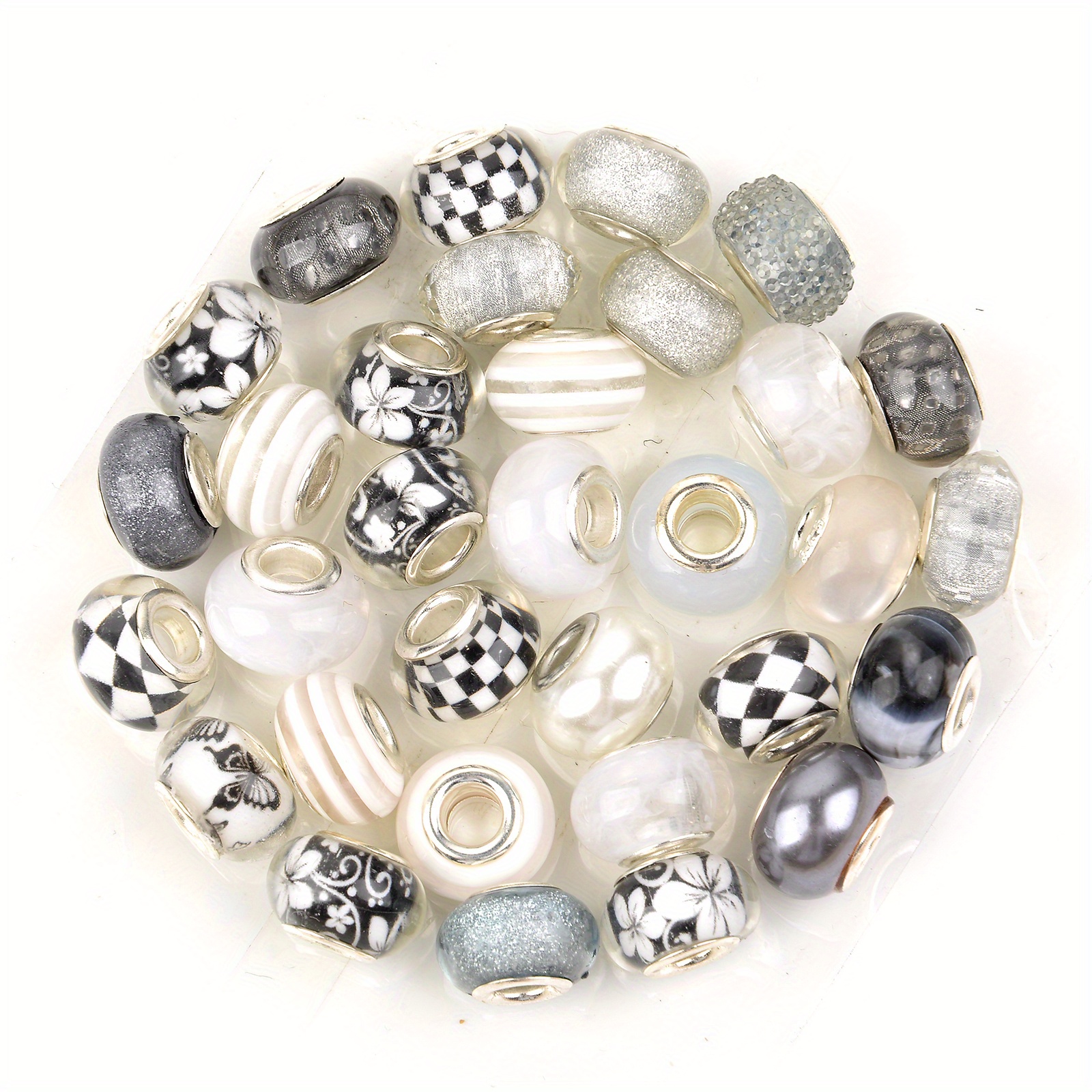 Round Resin Beads Loose Spacer Charm Beads Big Hole Jewelry - Temu