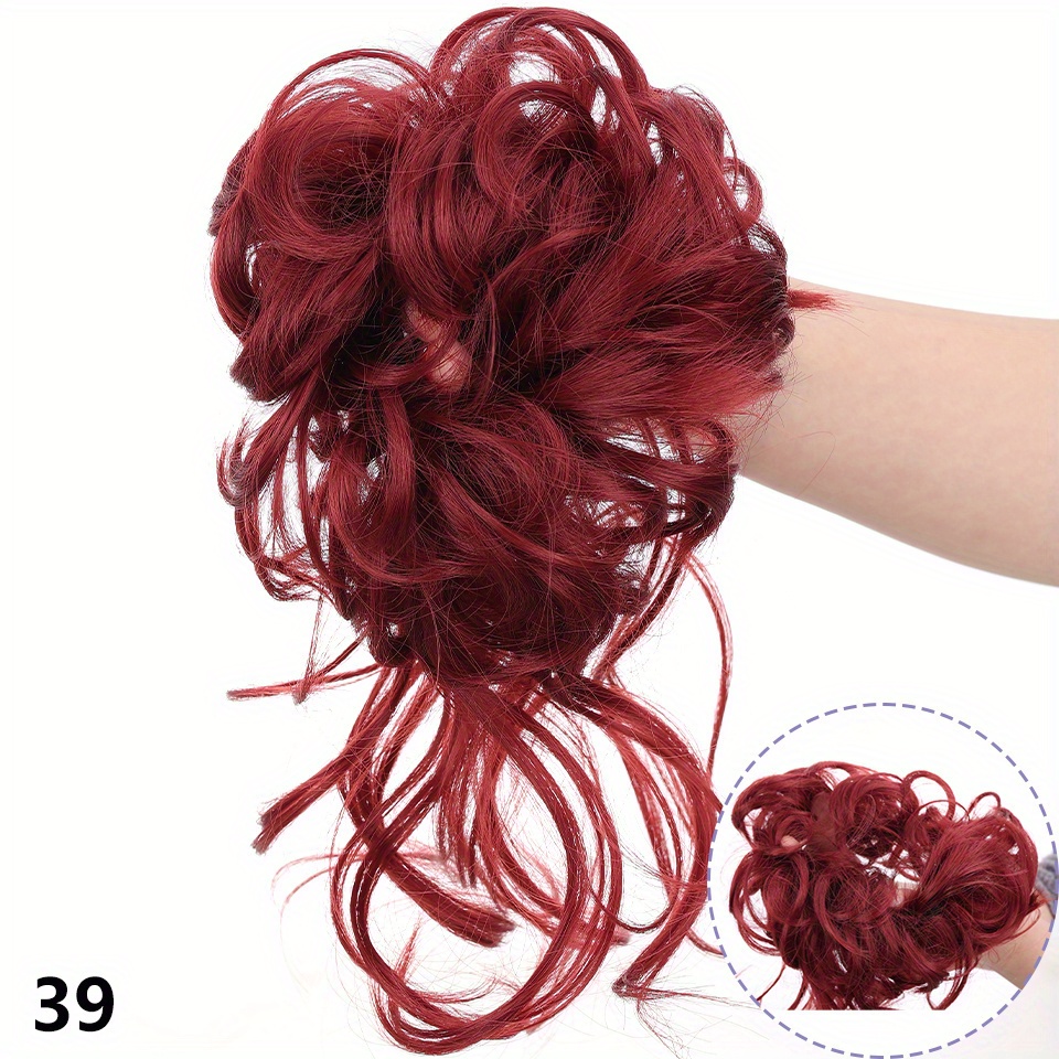 Synthetic Hair Bun Messy Curly Wavy Hair Extensions Stretchy