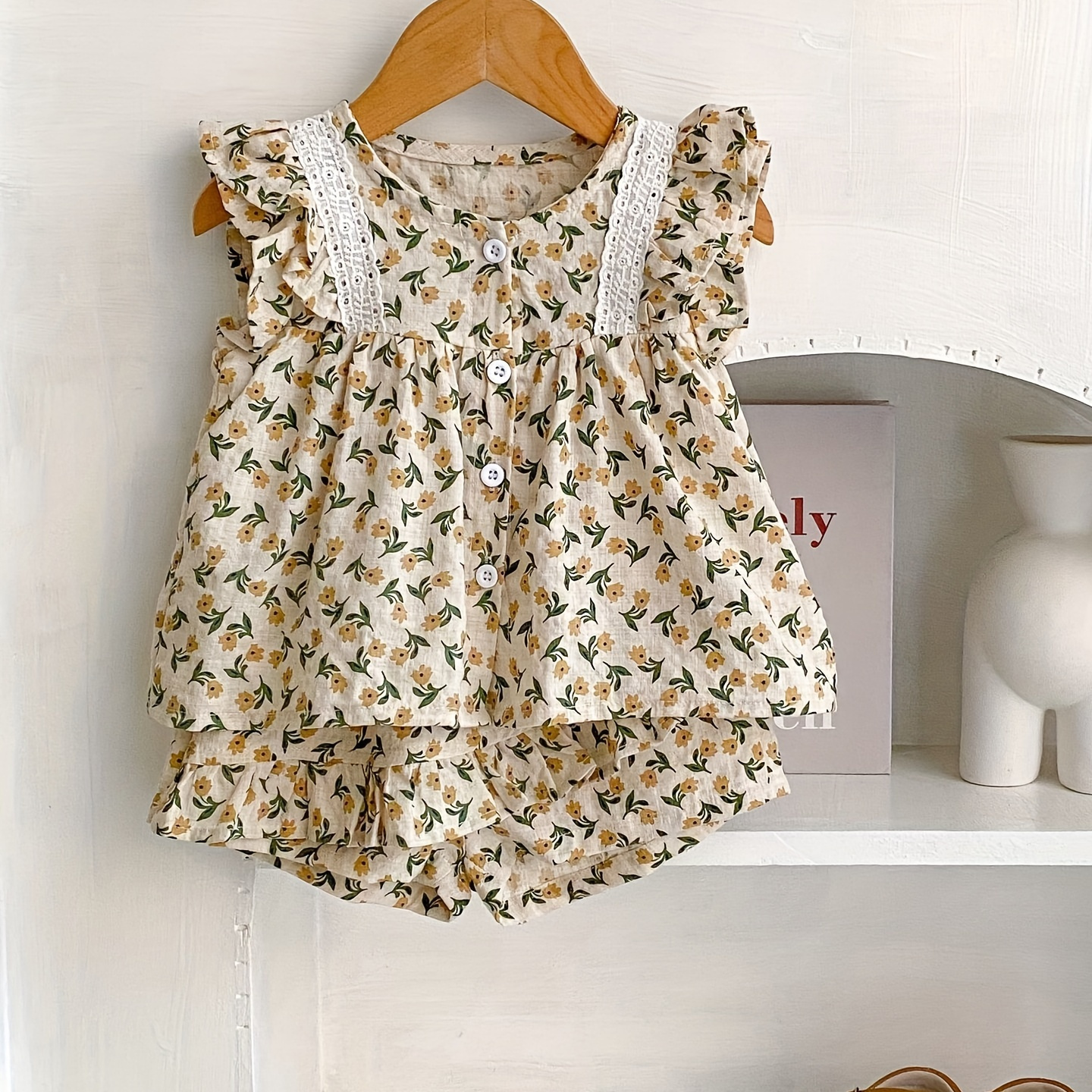 

Adorable Floral Print Outfit For Your Little Princess - 2pcs Baby Girls Clothes Set