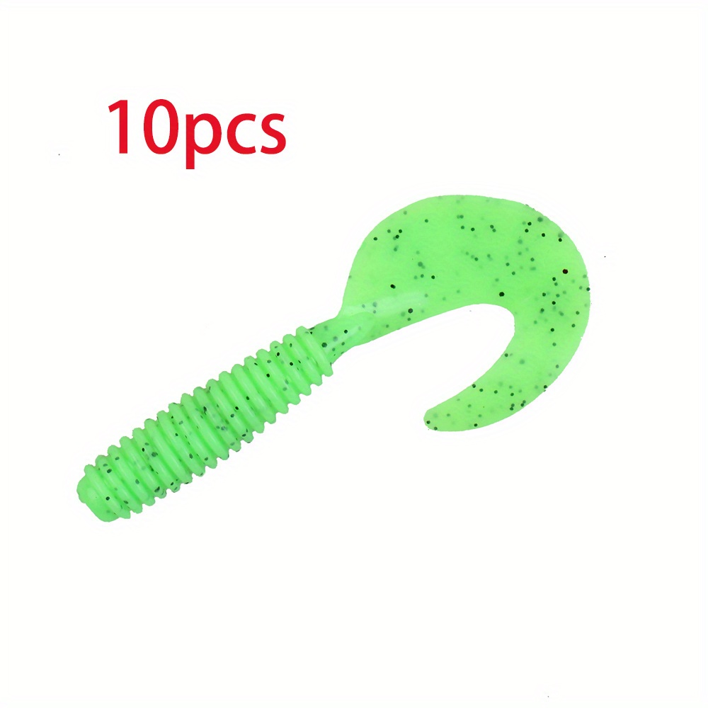 Botao Paddle Tail Swimbaits Green Worm Grub Soft Fishing Lure Bait