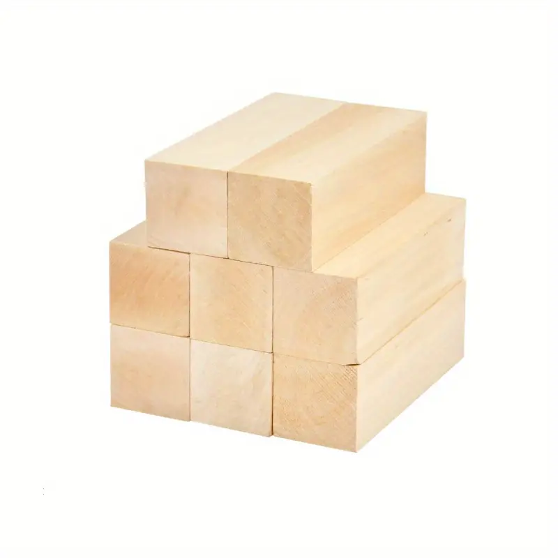 4 Pack Unfinished Basswood Carving Blocks Kit, Kiln Dried