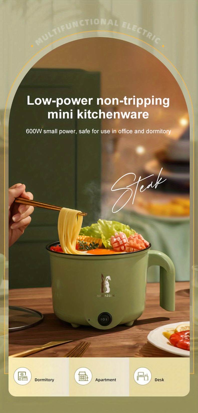 Electric Cooking Pot Multi function Perfect for Apartment and