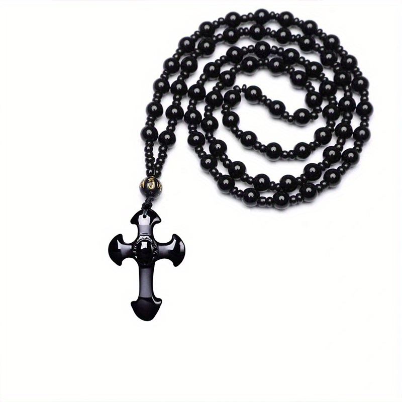 Black Obsidian Beaded Rosary Making Kit
