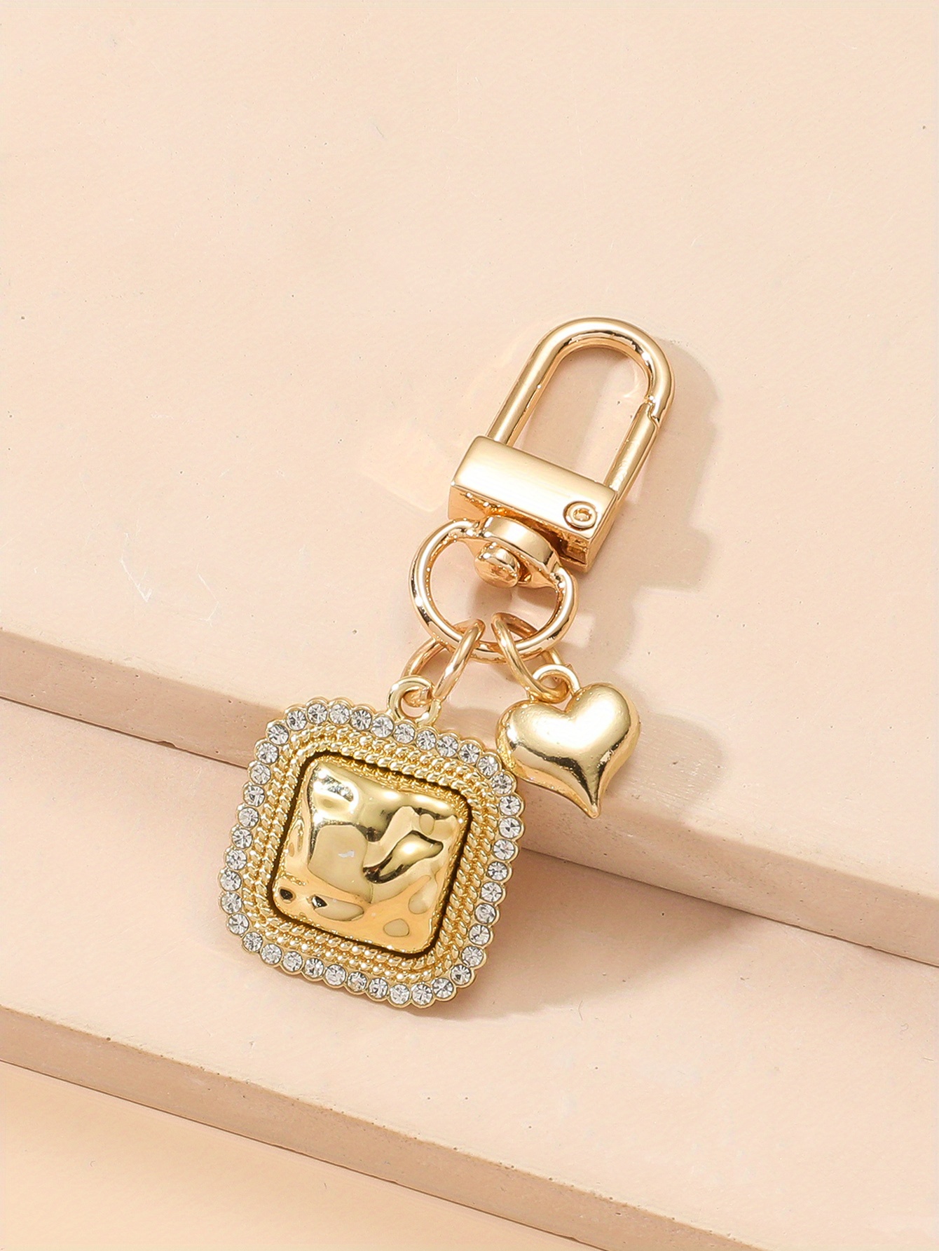 Rhinestone Keychain Pendant Heart Shape Key Ring - Temu Norway