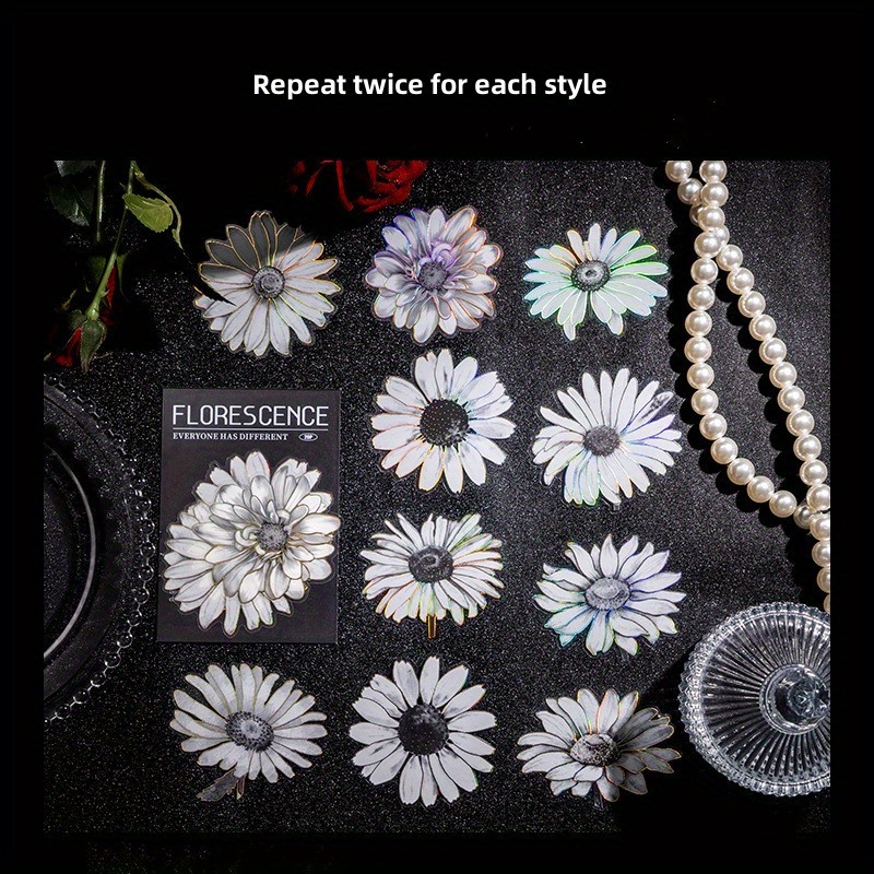 20pcs Pack Night Rose Decorative Stickers for Scrapbooking Diary Planner