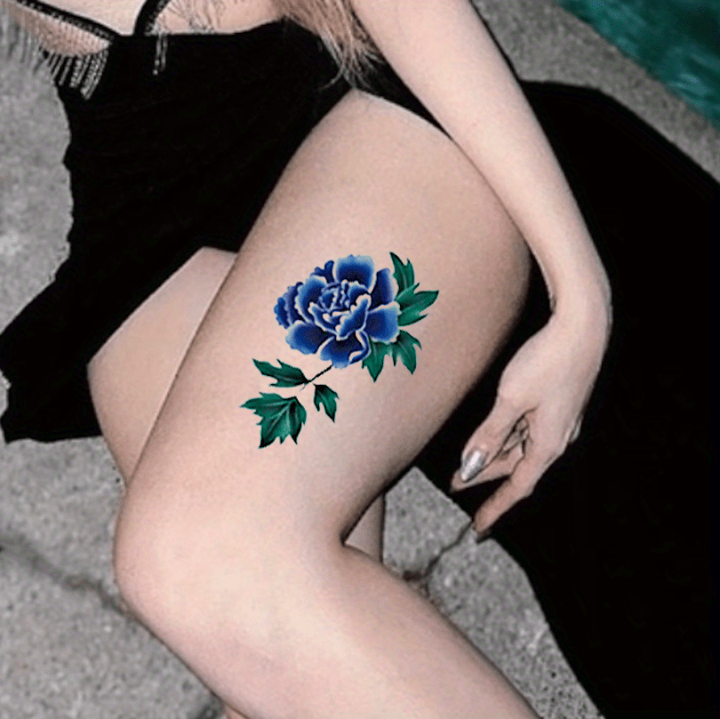 Chest Tattoo Sticker Blue Temporary Arm Waterproof Leg Fake Tattoos Body  Art 