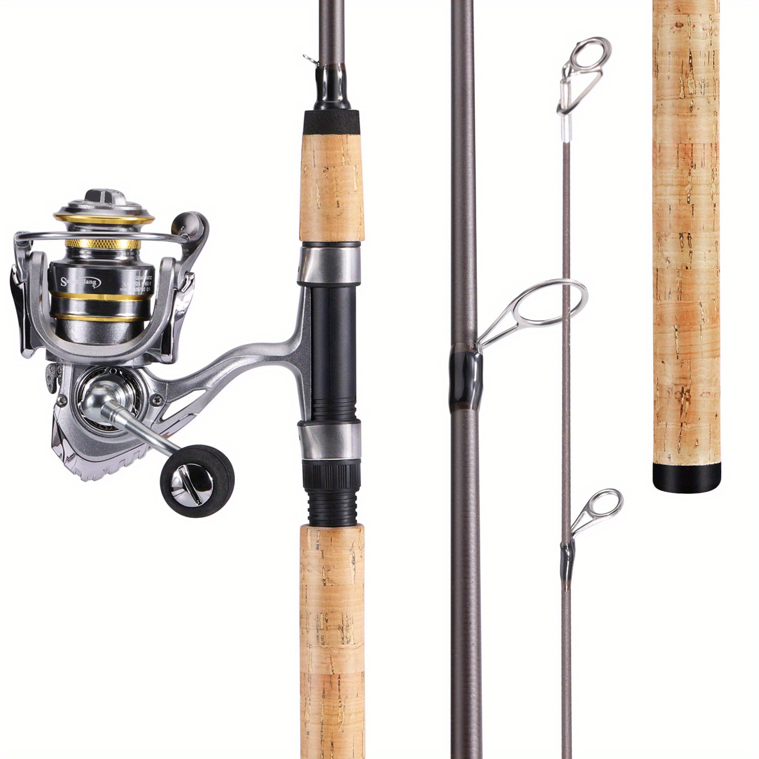 Fishing Rod and Reel Combo, EEEkit Spinning Fishing Rod, 5 Sections 35inch,  Saltwater Freshwater Fishing Rod Kit, Fishing Starter Set