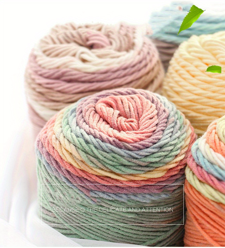 Milk Cotton Multicolor Yarn Rainbow Color 5 stranded Yarn Temu
