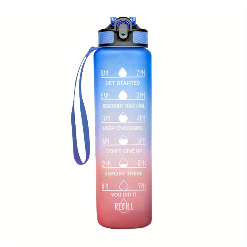  Botella de agua Times to Drink – Botellas de agua deportivas  reutilizables motivacionales de 32 onzas – Botella de agua Tritan sin BPA a  prueba de fugas para gimnasio, fitness, senderismo