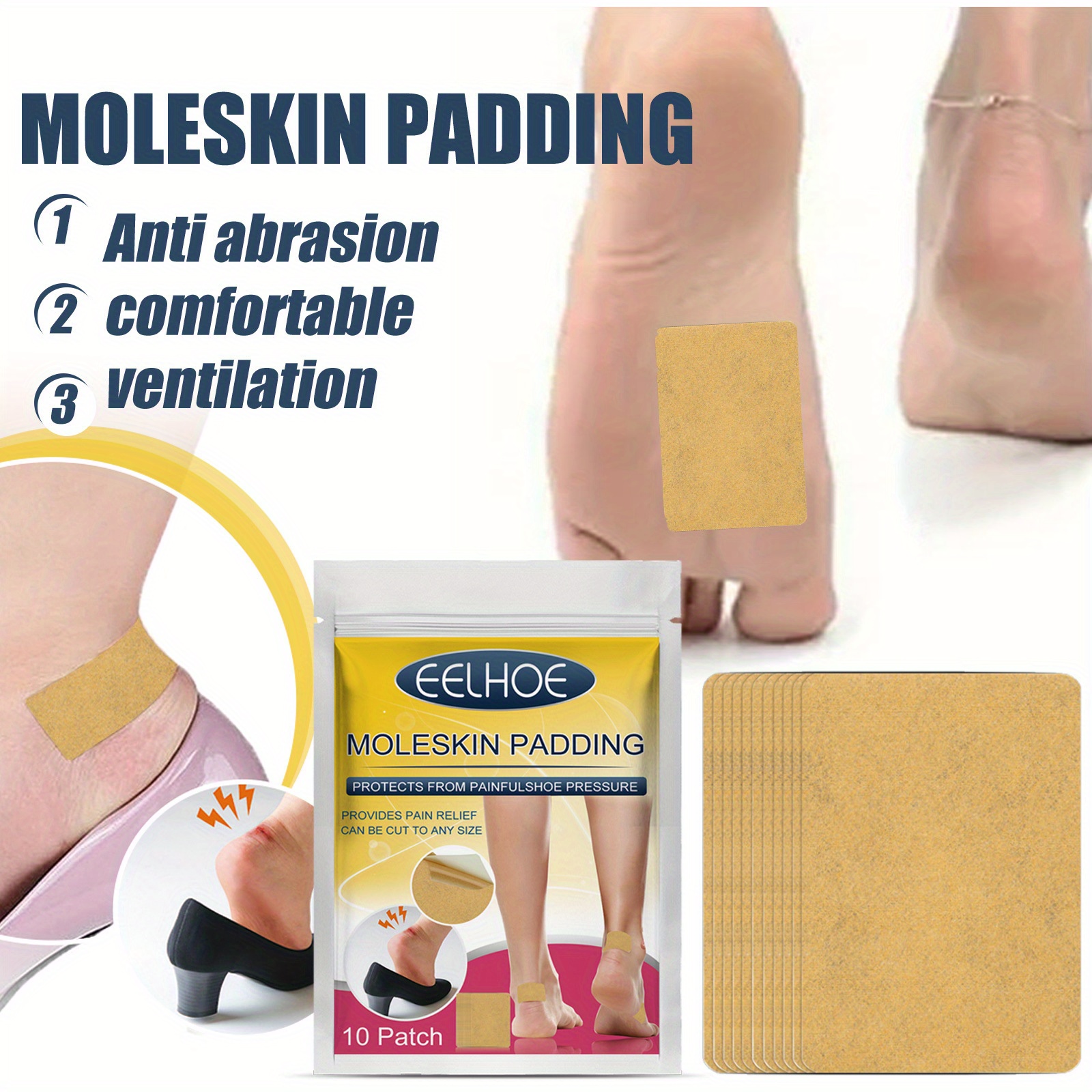 Heel Anti friction Stickers Adhesive Backing Moleskin Tape Temu