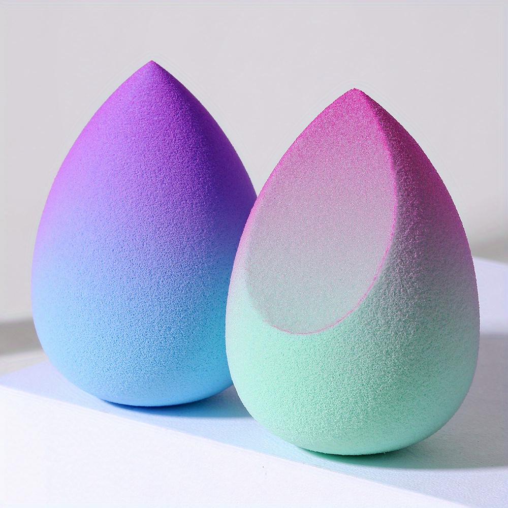 2pcs Gradient Makeup Sponge | Hydrophilic Pu, Unscented, Suitable For Normal Skin