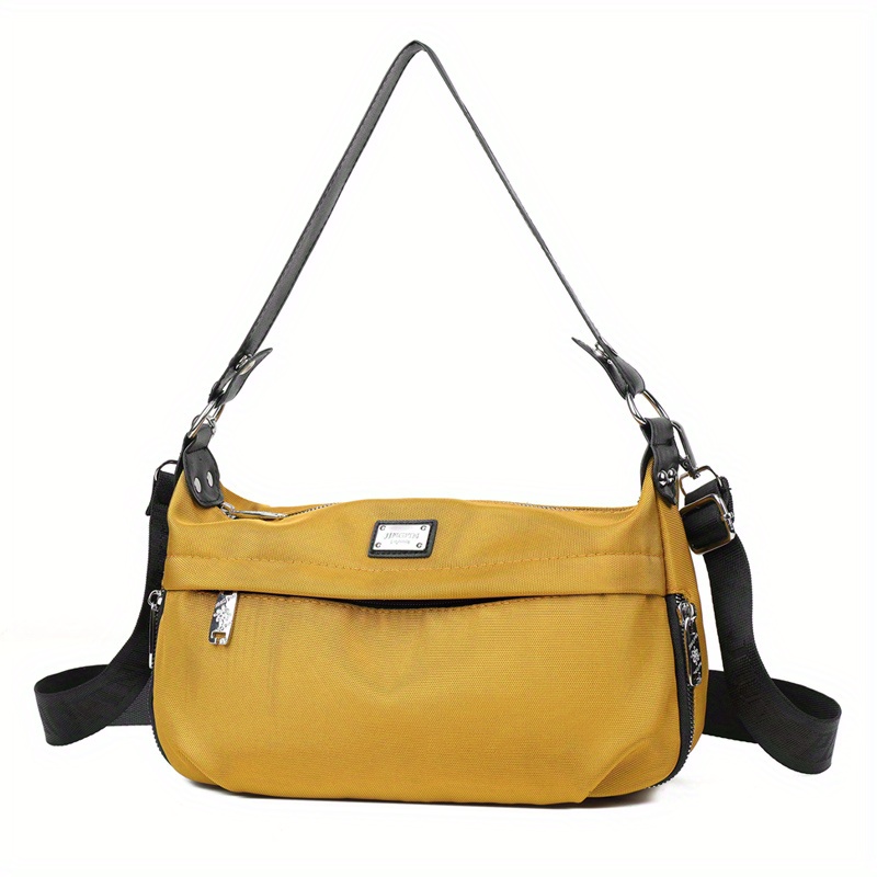 Casual Canvas Messenger Bags Women Large Capacity Shoulder Handbag (Yellow)