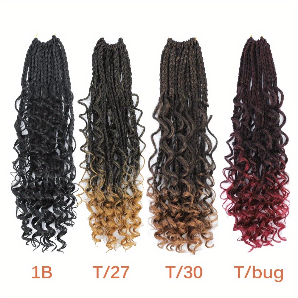 Synthetic Goddess Box Braids Crochet Curly Hair Extensions - Temu Canada