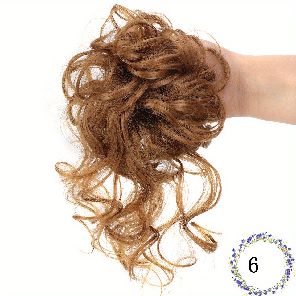 Synthetic Hair Bun Messy Curly Wavy Hair Extensions Stretchy