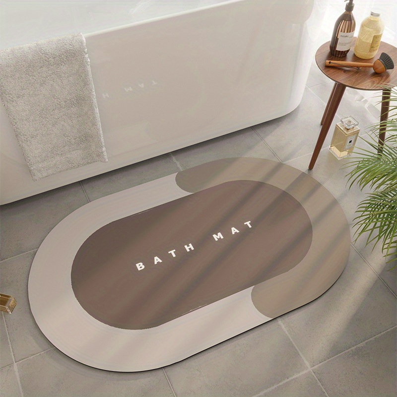 Non slip Bath Mat Soft Diatom Mud Oval Classic Foot Pad Bath - Temu