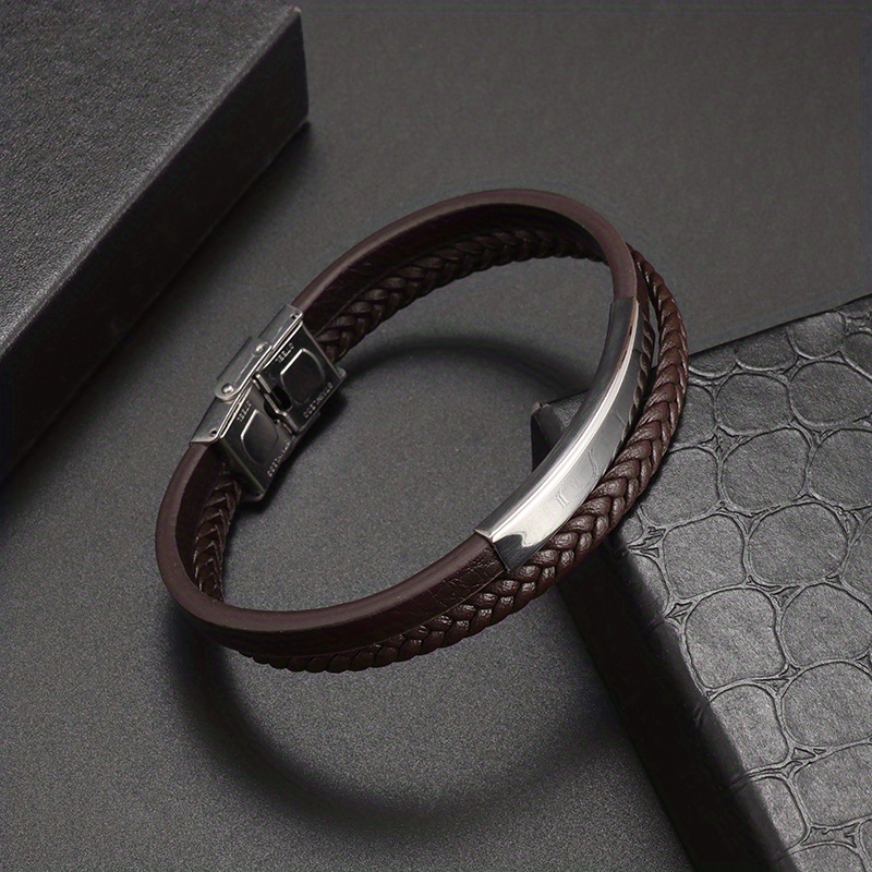 Men's Multilayer Braided Leather Rope Bracelet