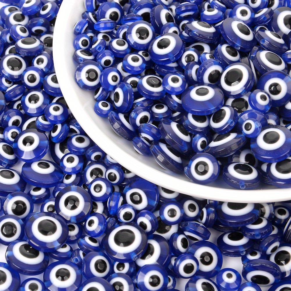 Royal Blue Resin Beads Evil Eye Round Eyeball Beads Devil's - Temu