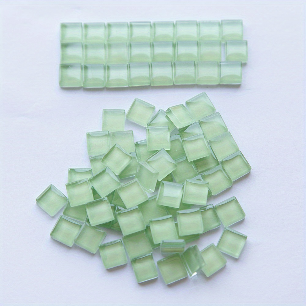 E-shop 100 Stück olivgrünes Glasmosaik Kristallfarbe Mosaik Tasse Kerzenhalter Dekoration DIY Materialpaket / Bilderrahmen / Schranktüren /